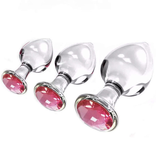 Round small cross-border glass anal plug for men and women masturbation sex toys anal expander anal plug bubble bag drill