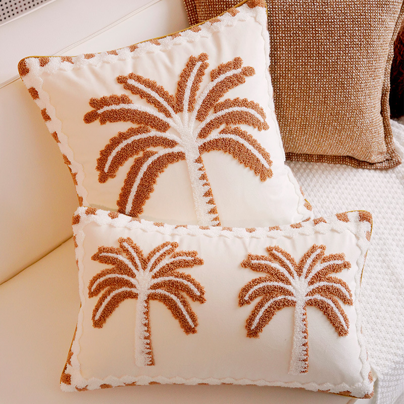 Sofá de estilo de crema de estilo nórdico lujoso cama ventana flotante sofá almohada cojín almohada image 4