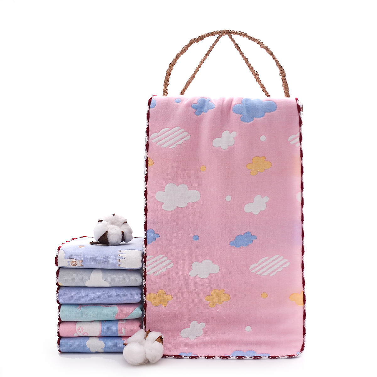 Children's Towel Pure Cotton Gauze Children's Towel 6 Layers of Gauze Children's Small Towel Kindergarten Baby Face Towel Wholesale