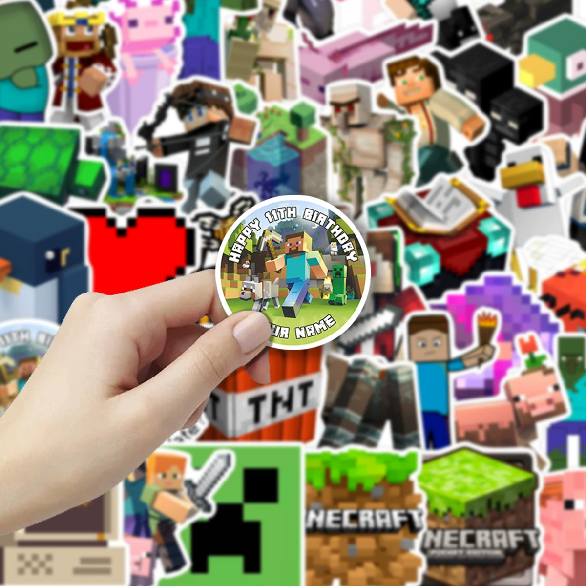 50 наклеек с материалами Minecraft, наклейки Minecraft, наклейки перефирияPVC для игры в пиксели