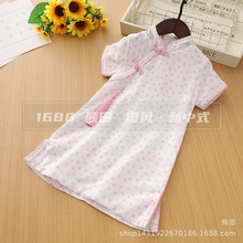 女童中国风旗袍儿童连衣裙宝宝薄款洋气唐装女童夏季童装连衣裙