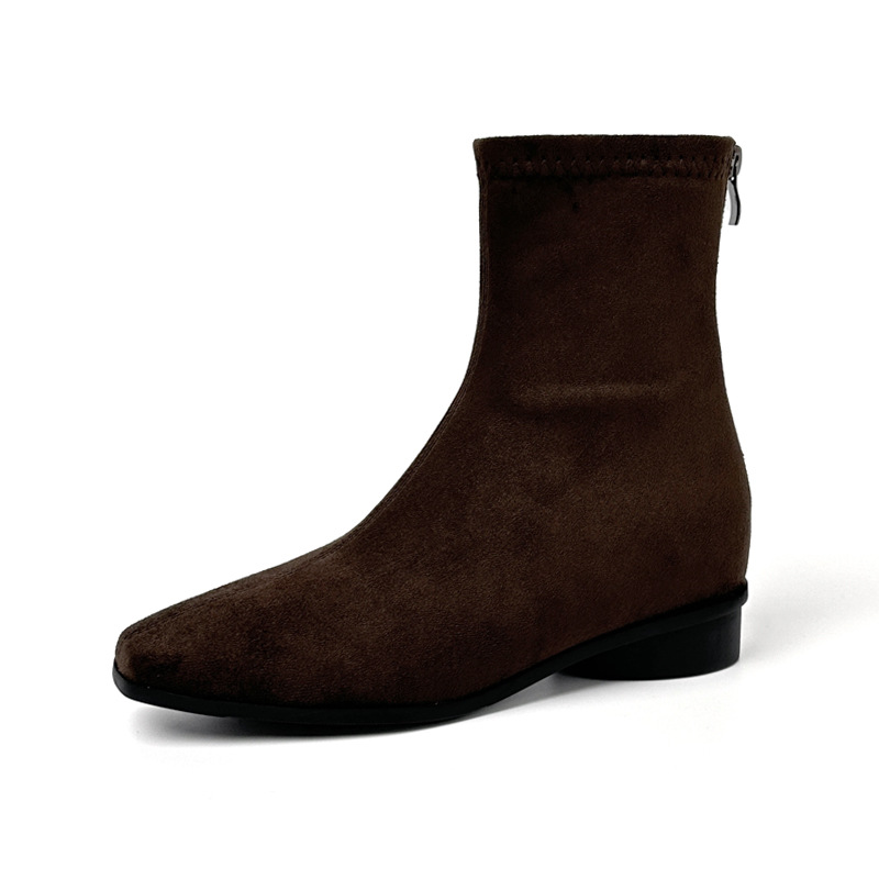 Botines Martin con tacón grueso para mujer de 6 cm, microfibra, cremallera trasera, térmicos, para uso diario