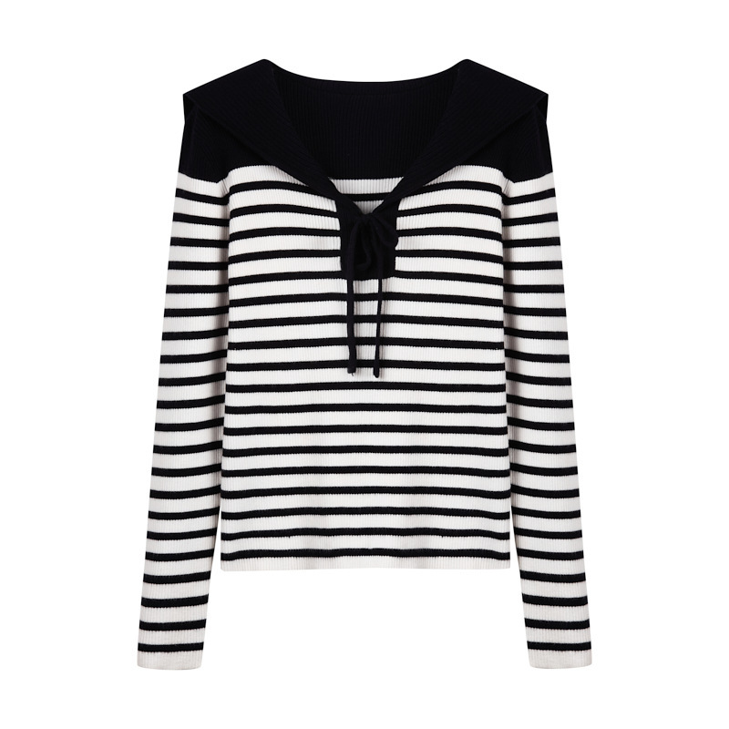 2024 Christmas Winter Women's Pullover Sweater with Sample Processing Custom Stripesd Shawl Lapel Long-Sleeved Knitted Bottoming Shirt 2024 Christmas Winter Women's Pullover Sweater with Sample Processing Custom Stripesd Shawl Lapel Long-Sleeved Knitted Bottoming Shirt