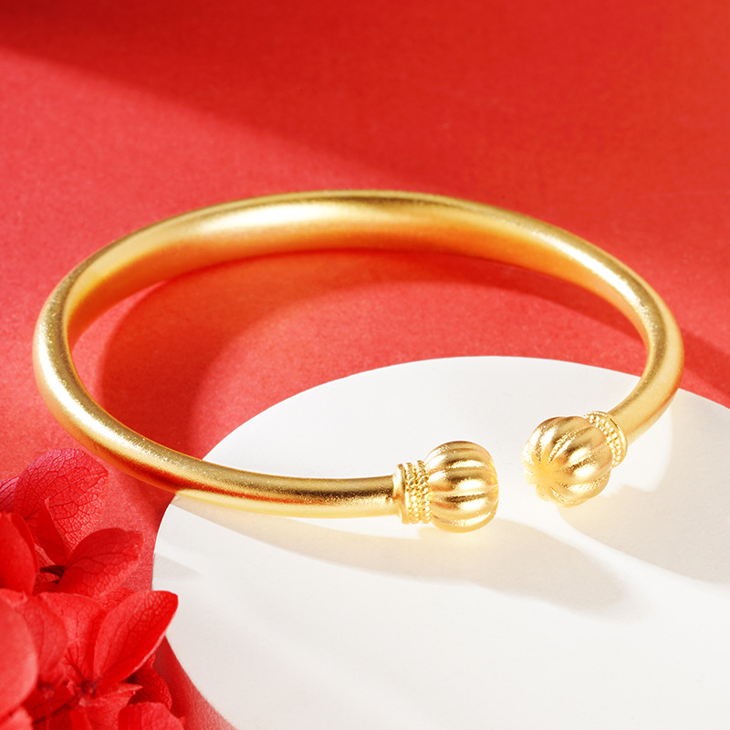 Vietnam oro calabaza cuentas pulsera abierta antiguo patrimonio pulsera ajustable linterna cobre chapado en oro suministro directo de fábrica