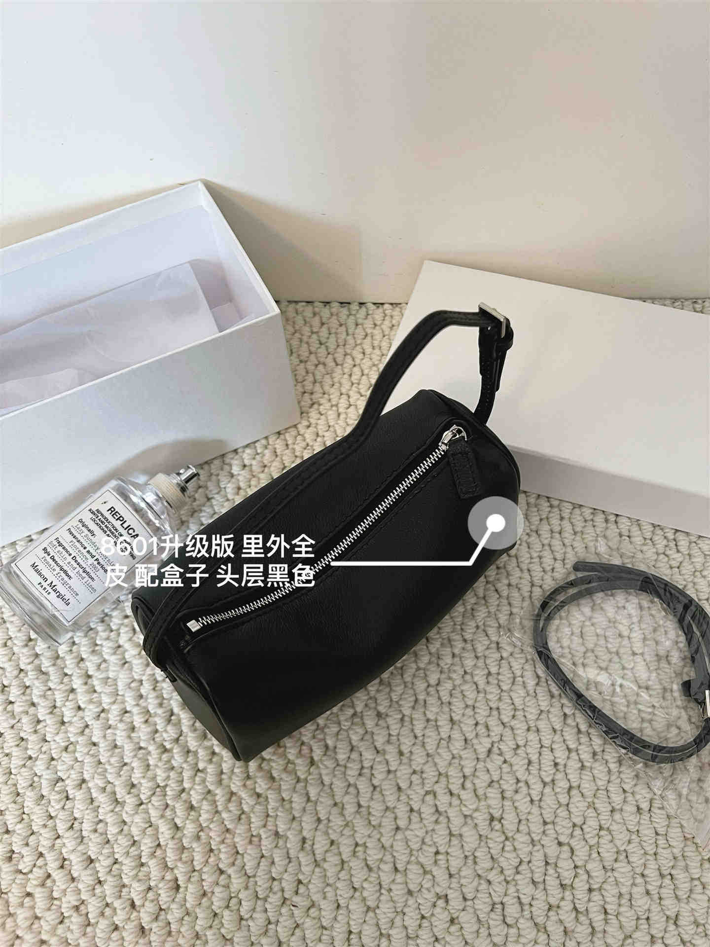 row复古90s麂皮绒笔筒包夏季跨境真皮单肩包the斜挎手提包包女 - Thumbnail 9