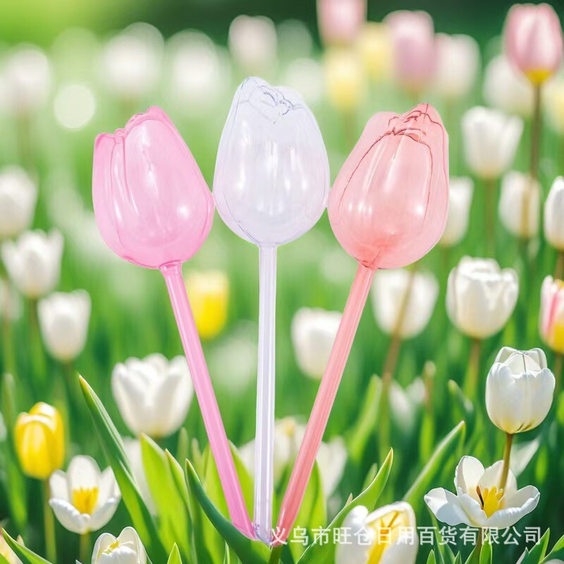 スポットヨーロッパとアメリカの園芸用緑の植物チューリップ給水器ドリッパー花の水やりアーティファクト模造ガラスはラベルを貼ることができます|undefined