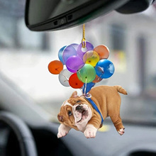 Cute cat七彩氣球小貓車掛車內后視鏡裝飾品掛件汽車小貓氣球掛件