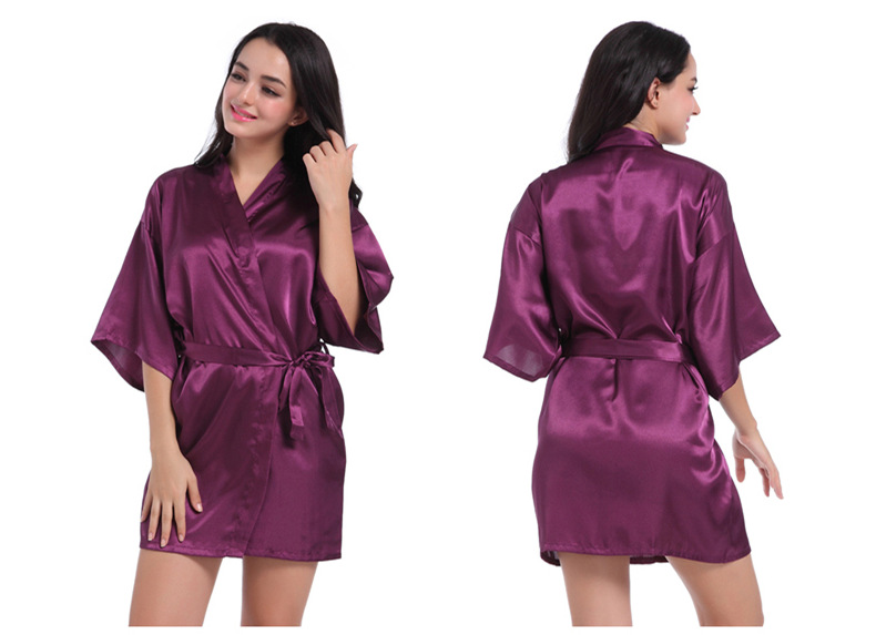Home Sleeping Women's Casual Simple Style Solid Color Imitated Silk Polyester Pajama Sets display picture 12