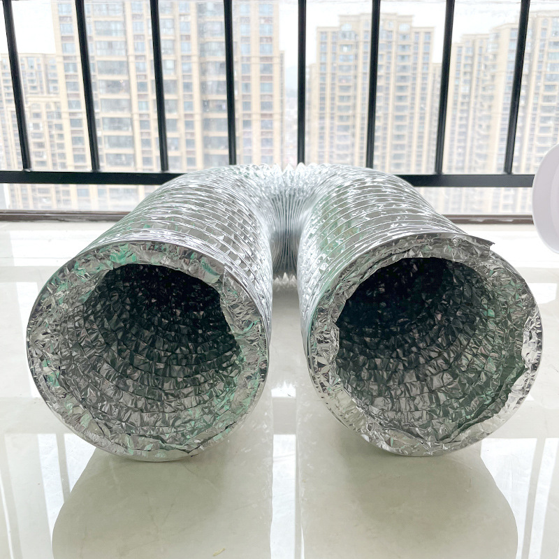 单层PVC铝箔风管风机排气扇伸缩软管通风换气管100/120/150/200mm