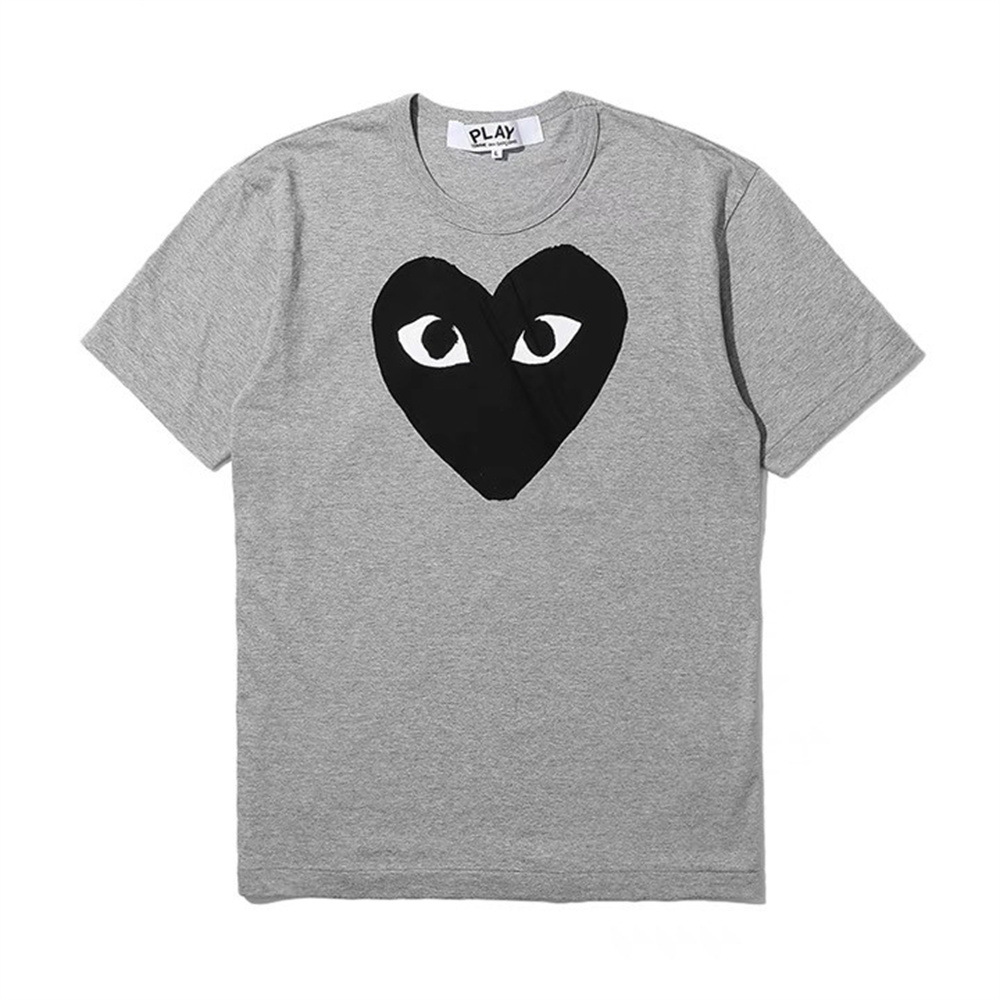 Playアルファベットcdgシンプル記号愛刺繍男女同型丸襟半袖tシャツ