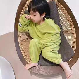 2025秋冬男女童睡衣加绒冬季儿童珊瑚家居服保暖宝宝儿童秋冬睡衣