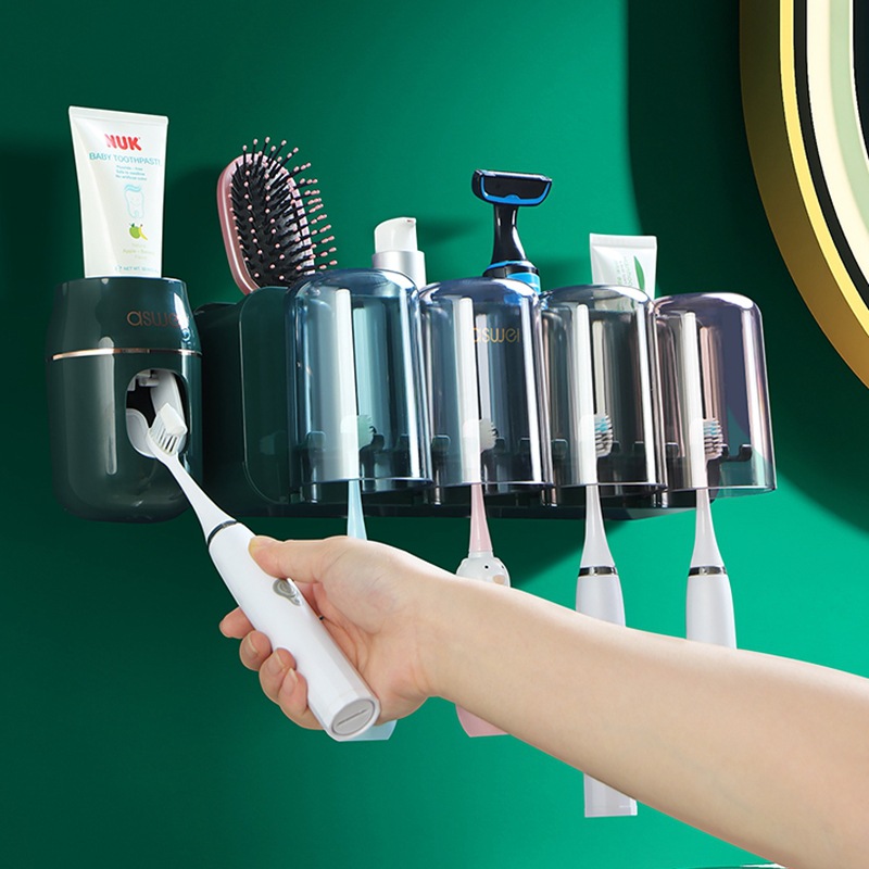 Estante de cepillo de dientes eléctrico montado en la pared baño enjuague bucal Copa ponche-libre cepillo de dientes taza montado en la pared cepillo de dientes taza traje