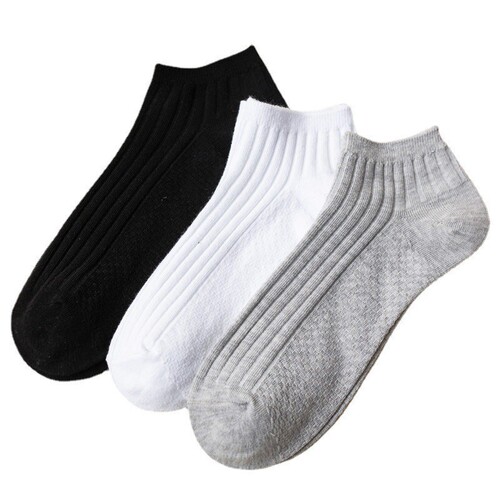 Spring and summer socks for men wholesale cotton Xinjiang long-staple cotton solid color double-needle boat socks street stall supply factory