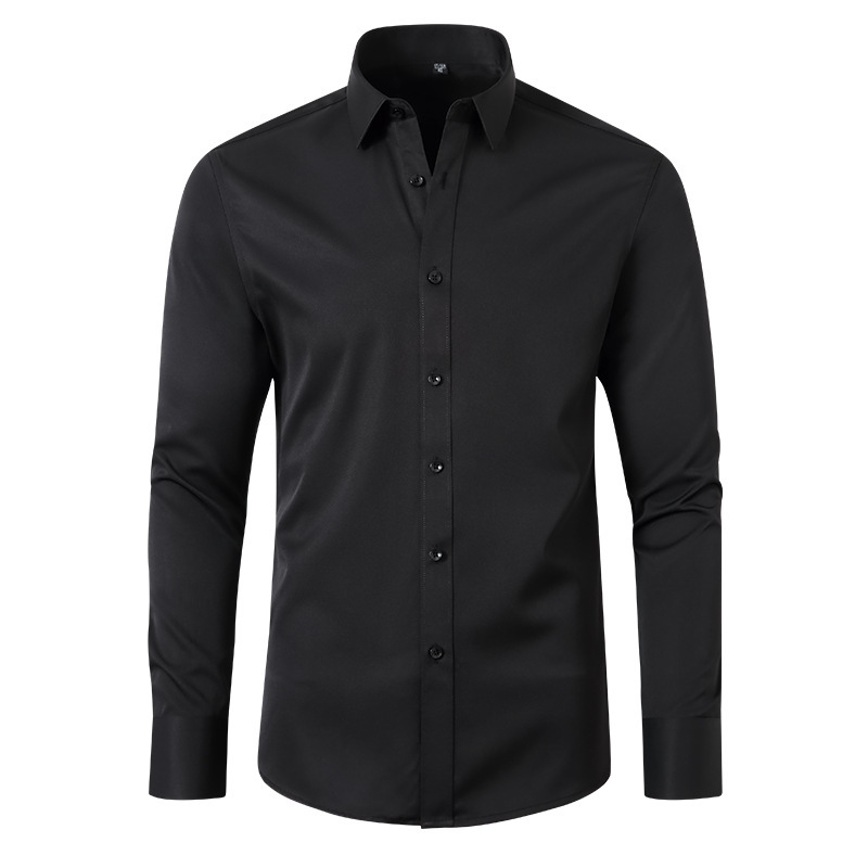 Amazon de cuatro lados de la camisa elástica de los hombres SLIM-Fit delgada camisa de los hombres del músculo anti-arrugas no-planchar cross-border ropa de los Hombres Calientes