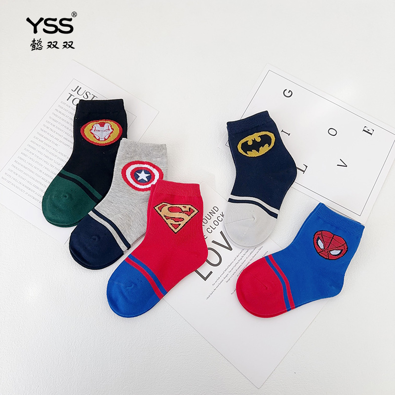 Calcetines para Niños Yishuangshuang, Otoño e Invierno, Nuevos Calcetines de My Hero Academia, Calcetines de Superhéroes hasta la Pantorrilla, Calcetines de Algodón con Bloques de Color para Niños