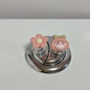 New Cute Little Girl Flower Toilet Press Fashionable Manicure Long Nails Bathroom Water Tank Button Auxiliary