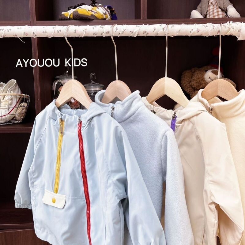 Girls' Jackets 2025 Autumn and Winter Thickened Windproof and Waterproof Boys' Three-In-One Hooded Jackets Removable