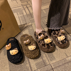可愛卡通保暖厚底包頭毛毛拖鞋女外穿2024年新款秋冬加絨
