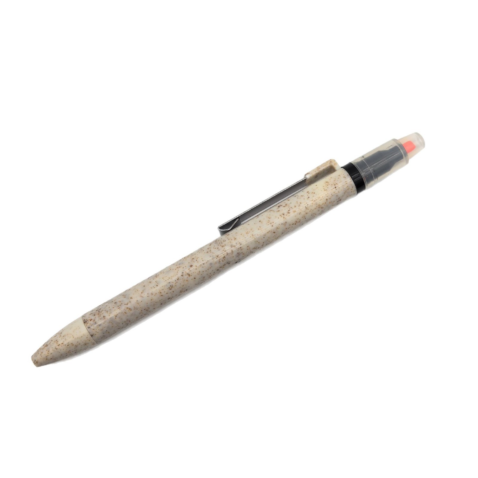 Bolígrafo publicitario de promoción bolígrafo de paja al por mayor ecológico personalizable logotipo de doble cabeza resaltador regalos bolígrafo atómico