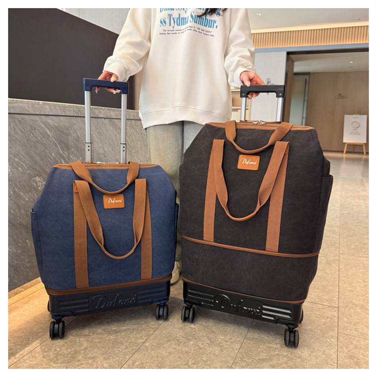 Cross-Border Popular Travel Luggage Bag Oxford Cloth Weekend Travel Bag Fitness Bag with Shoe Bag Toiletry Bag 3-Piece Set