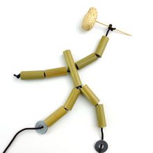 竹节人学生课手工课双人对战互动玩具材料包竹管手工艺术童年回忆