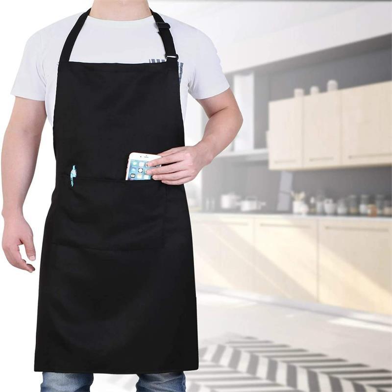 Amazon poliéster Halter impermeable delantal impermeable logotipo personalizado moderno minimalista restaurante ropa de trabajo cocina delantal hogar