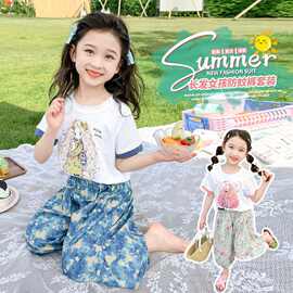 女童夏装套装2026新款韩版洋气儿童夏季小女孩网红时髦童装两件套