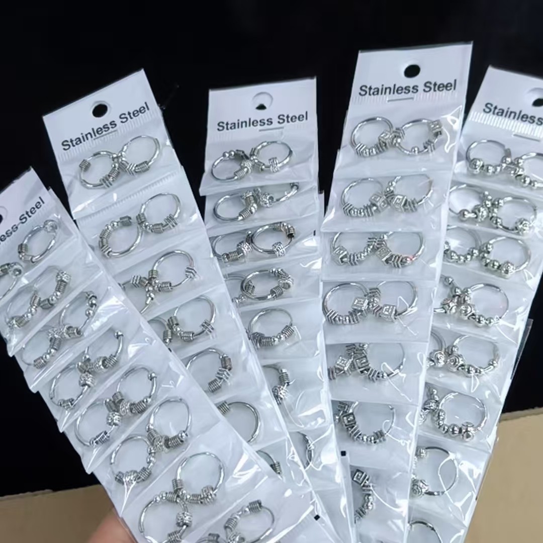 2.5 pendientes de acero de titanio gruesas y el mismo modelo crian orejas joyas de moda con pendientes de acero inoxidable con hilo redondo personalizado image 63