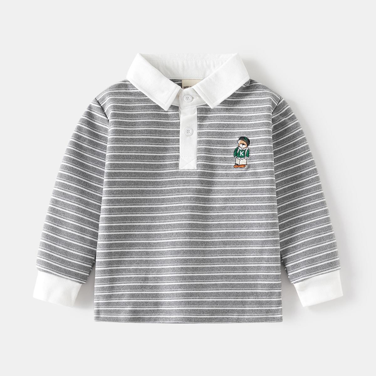 XUANMU Polo per bambini, camicette a maniche lunghe per bambini, ricami per bambini, camicie con colletto rovesciato, magliette, vestiti per bambini XB067_voghion.com