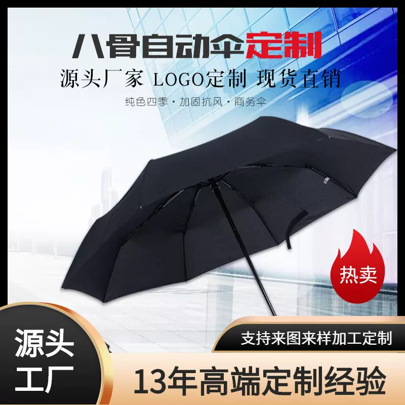 8骨自动商务太阳伞批发男女用折叠伞防风加固晴雨两用自动伞