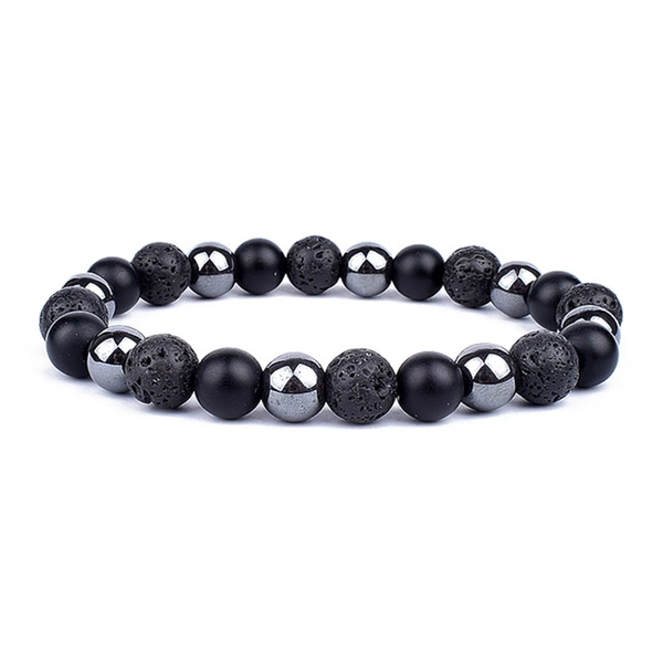 Volcanic stone frosted black agate black gallstone
