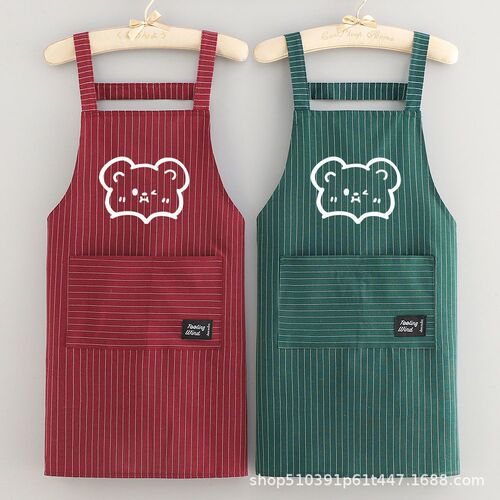 Apron short strap sleeveless kitchen home use comfortable breathable large pocket stain-resistant cover-up trendy vertical item bestseller