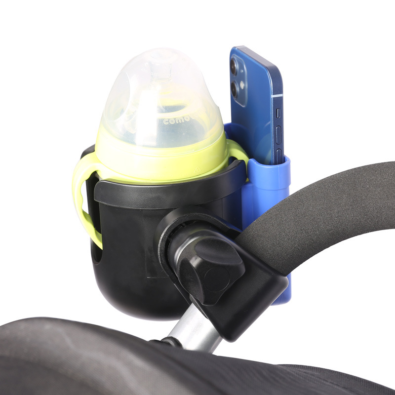 婴儿车杯架手机架二合一通用放水杯托推车奶瓶水壶饮料多功能配件