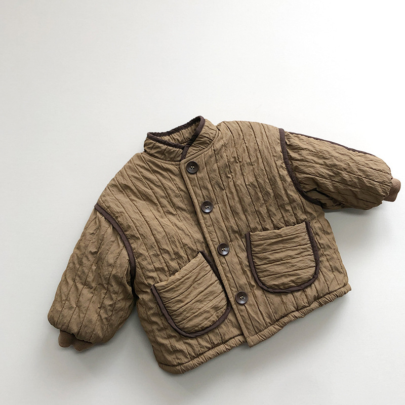 Estilo artístico de algodón acolchado abrigo de invierno nuevo bebé de los niños estilo coreano mori algodón acolchado abrigo niños y niñas caliente engrosada top