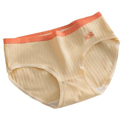 New cotton mid waist drop glue cartoon girl seamless breathable thin underwear, comfortable and simple sports student underwear