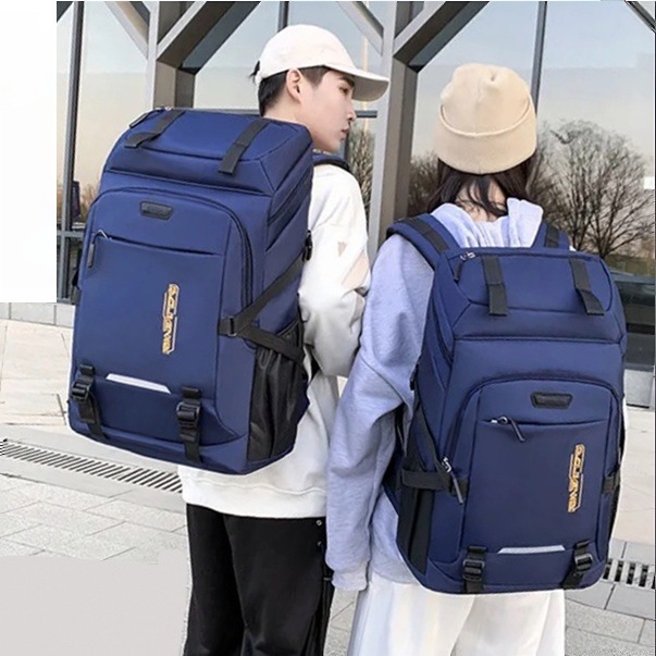 2026 Summer Men's Polyester Waterproof Extra Large Capacity Outdoor Hiking Mountaineering Casual Travel Text Pattern Backpack