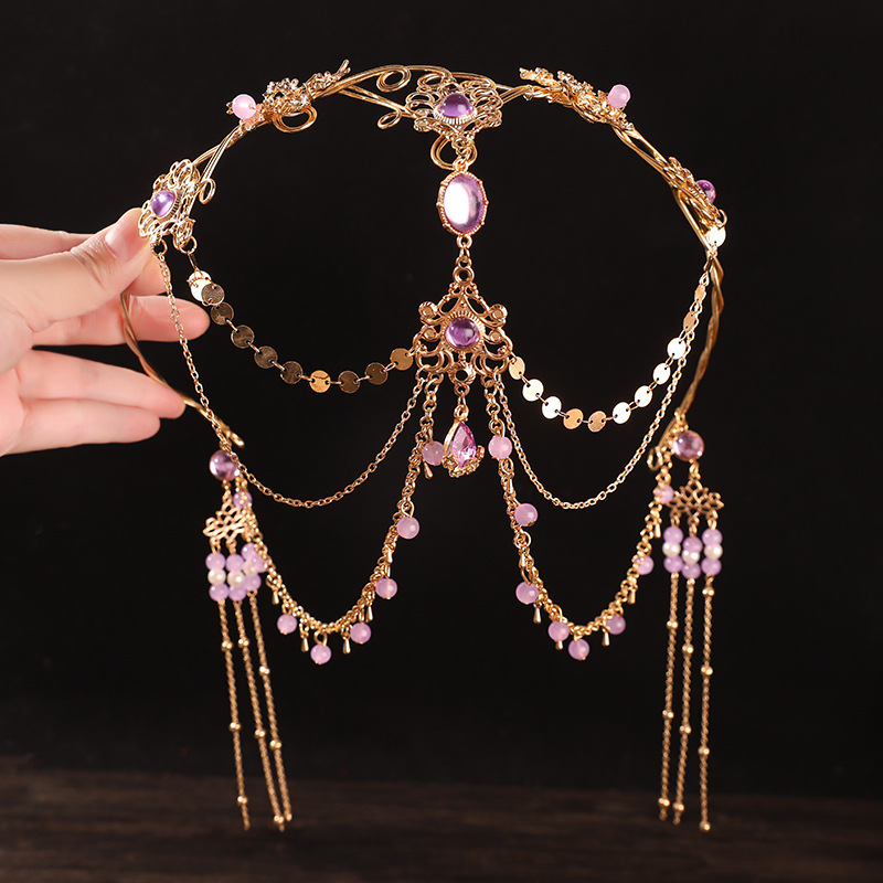 Factory wholesale new Dunhuang exotic hair accessories Western headdress antique Hanfu princess dance tassel forehead forehead