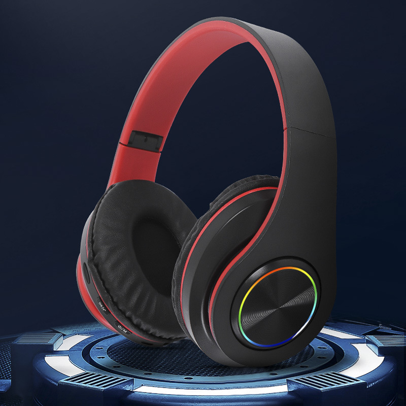 B39 auricular Bluetooth inalámbrico luminoso colorido respiración luz Tarjeta de inserción plegable subwoofer teléfono móvil Universal