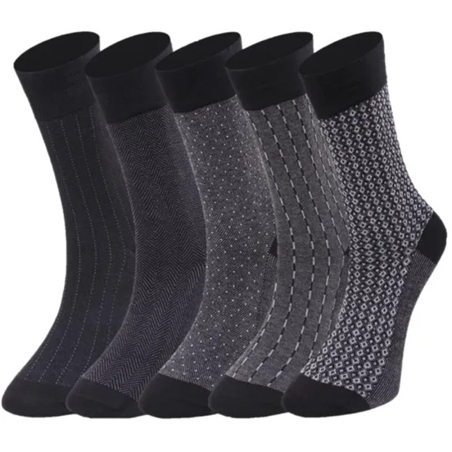 Индивидуальный логотип, высокое качество, мужские и женские носки с бамбуковым волокном, изысканный классический деловой носок с круглым носком