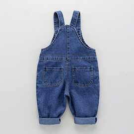 小童背带裤牛仔裤春秋款2025男女宝宝休闲裤子百搭婴儿背带裤潮
