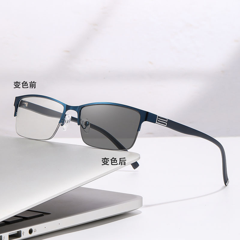 Fotoscopia multifocal gafas de edad medio marco hombre anti-luz azul transfronteriza marco de gafas de edad clásica