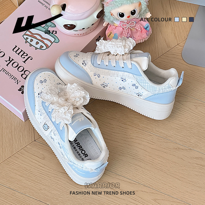 Zapatos casuales de retroceso, zapatos bonitos, zapatos de suela gruesa, correa de arco de mujer, zapatos de skate de otoño bajos, cómodos estudiantes de oso