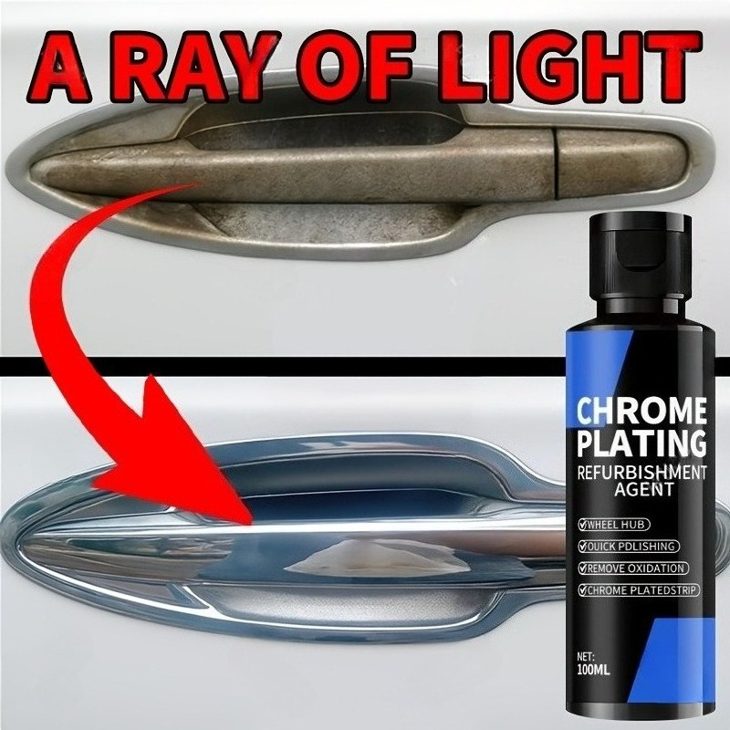 Car Chrome Repair Agent, Door Handle Polishing, Deoxidizing, Metal Scratch Refurbishment, Maintenance and Cleaning Agent