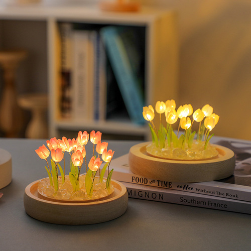 Tulip Bouquet Night Light DIY Kit Creative Handmade Ornament Atmosphere Lamp Student Gift 38 Women's Day