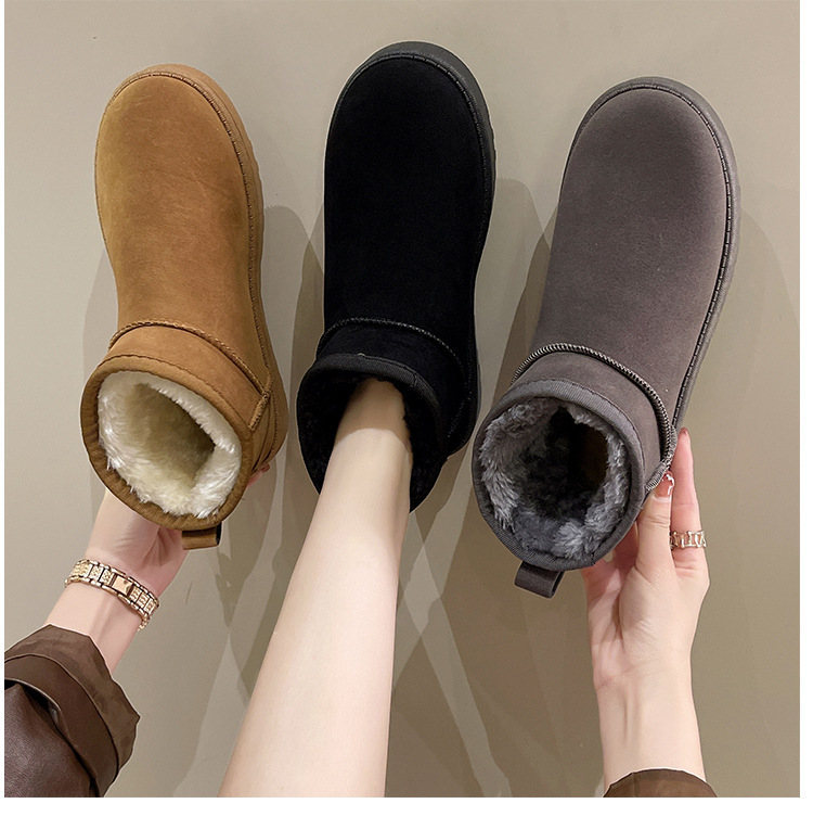 Stivali da cowboy da donna Stivali da pioggia Pelliccia sintetica Vintage Western Tacco basso Punta quadrata Slip-On Calzature da esterno stringate_voghion.com