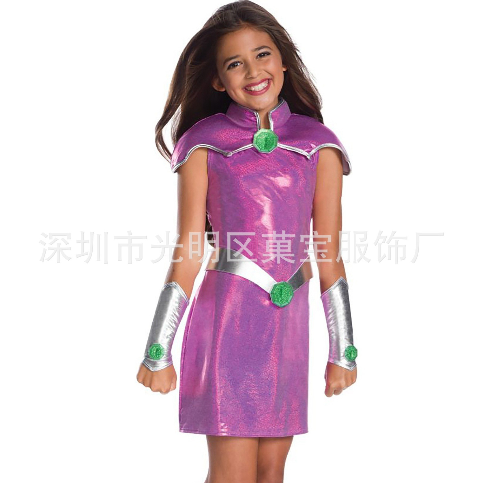 StarFire Teen Titan Spark Dress TUTU Dress Girls COSPLAY Halloween Show 4PCs