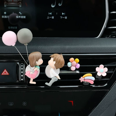 Car Perfume Aromatherapy – Air Outlet Decoration Car Perfume - kiss-tuyere-love-balloon-lovers-flowers-rainbow-five-small-flowers