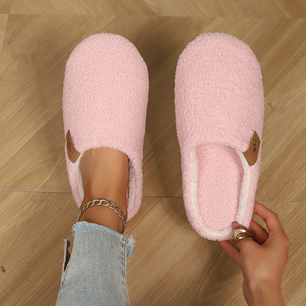 Baotou zapatillas de algodón invierno interior zapatillas de peluche antideslizantes transfronterizas soporte de fábrica de fuente al por mayor
