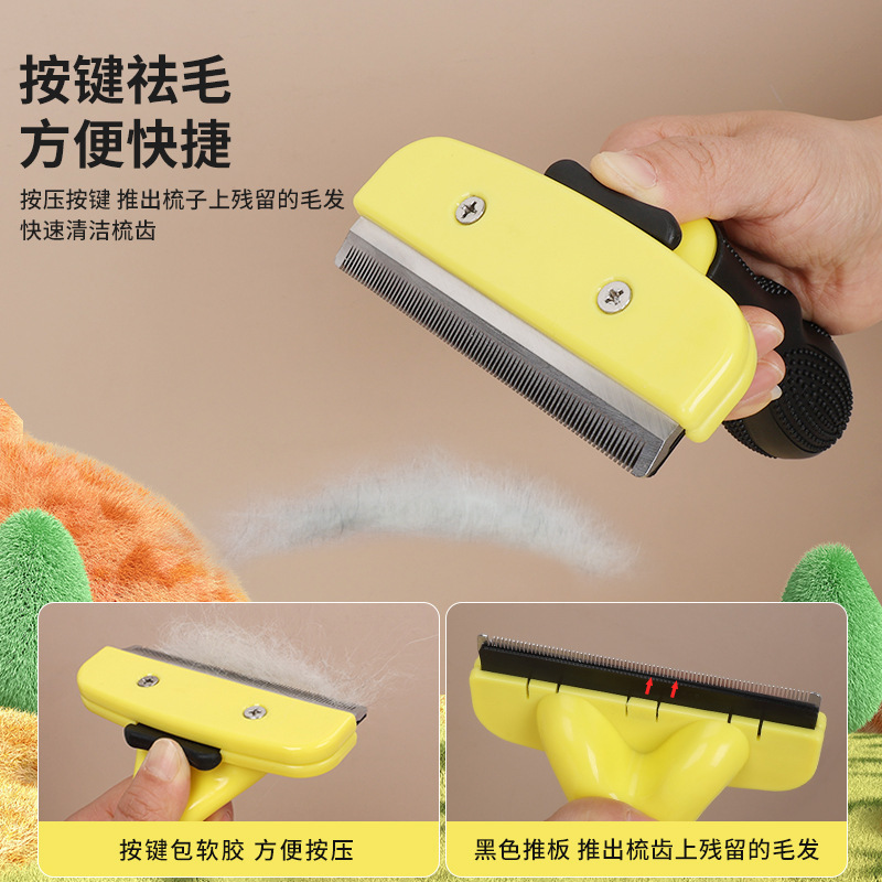 Peine para mascotas, peine para gatos, perro, gato, pelo flotante, cuchillo de pelo, peine para perros, peine para mascotas, peine para depilación con una tecla