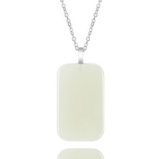Natural Old Material Hetian Jade White Jade Pendant Genuine S925 Silver Inlaid Jade Pendant Necklace Women's Wholesale